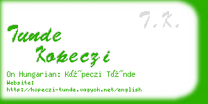 tunde kopeczi business card